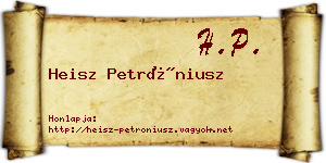 Heisz Petróniusz névjegykártya